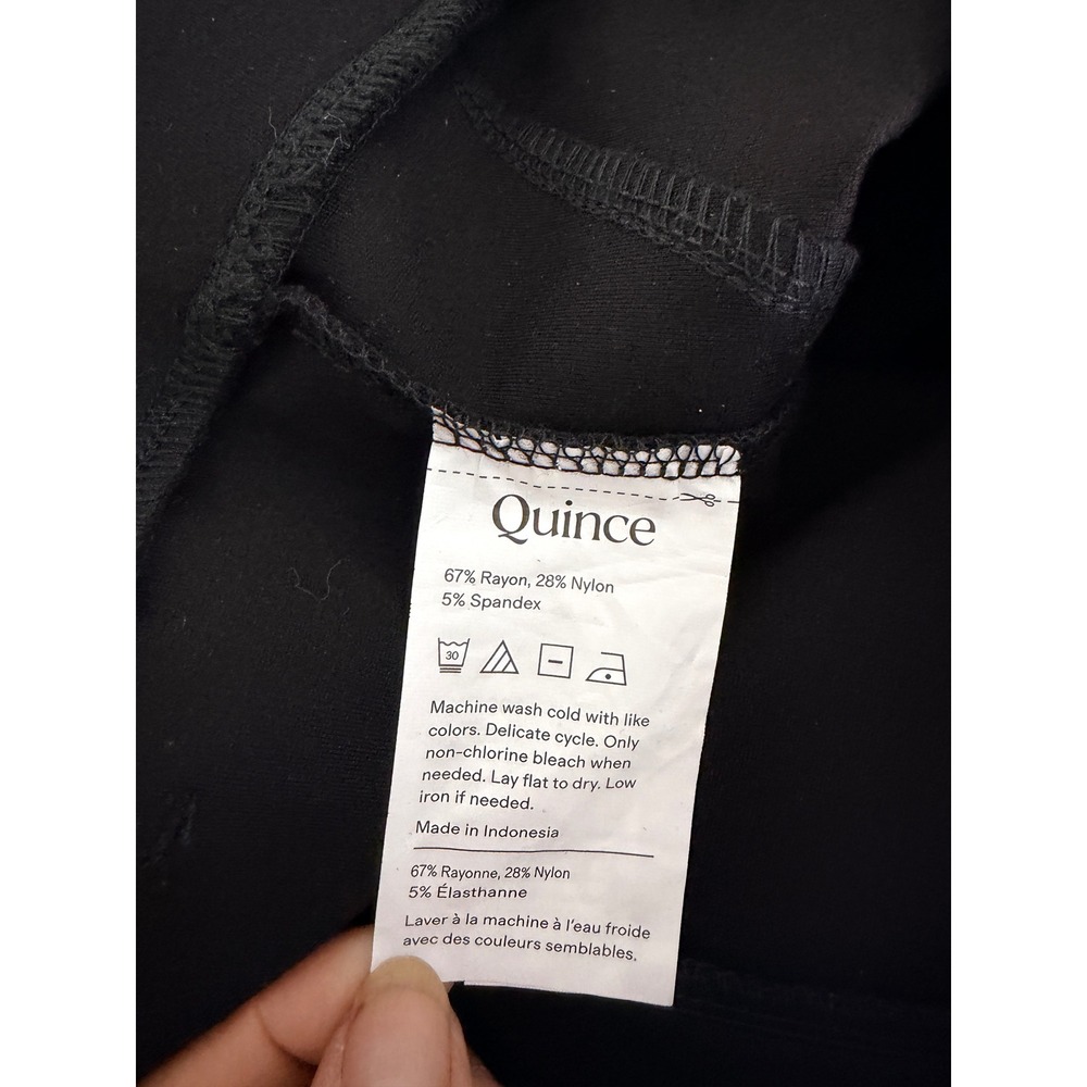Quince Ultra Stretch Ponte Straight Leg Pants Womens L Black NWT - Picture 7 of 12